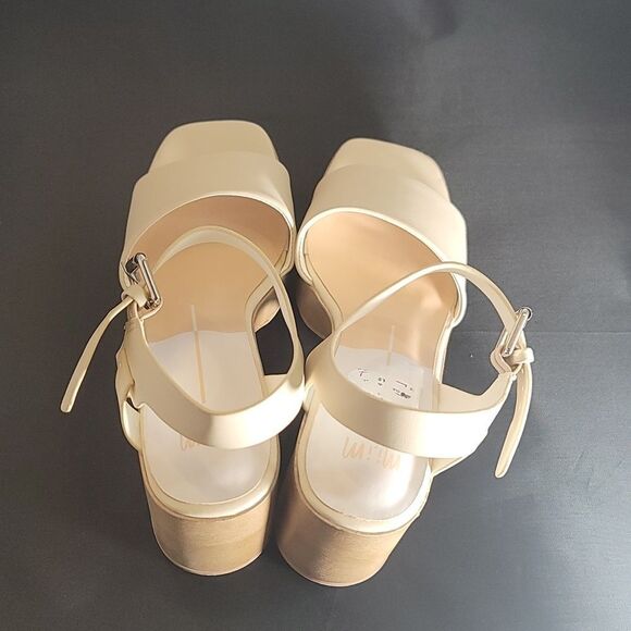 BRAND NEW MI,IM LOS ANGELES LEATHER WOODEN PLATFORM HIGH HEEL SANDALS - Picture 8 of 16